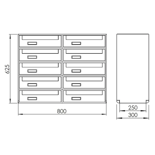 Vendita online Casellario postale bifacciale con ritiro posteriore SC6 da 3 a 12 cassette